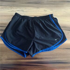 Nike Tempo DriFit Black and Blue Athletic Shorts